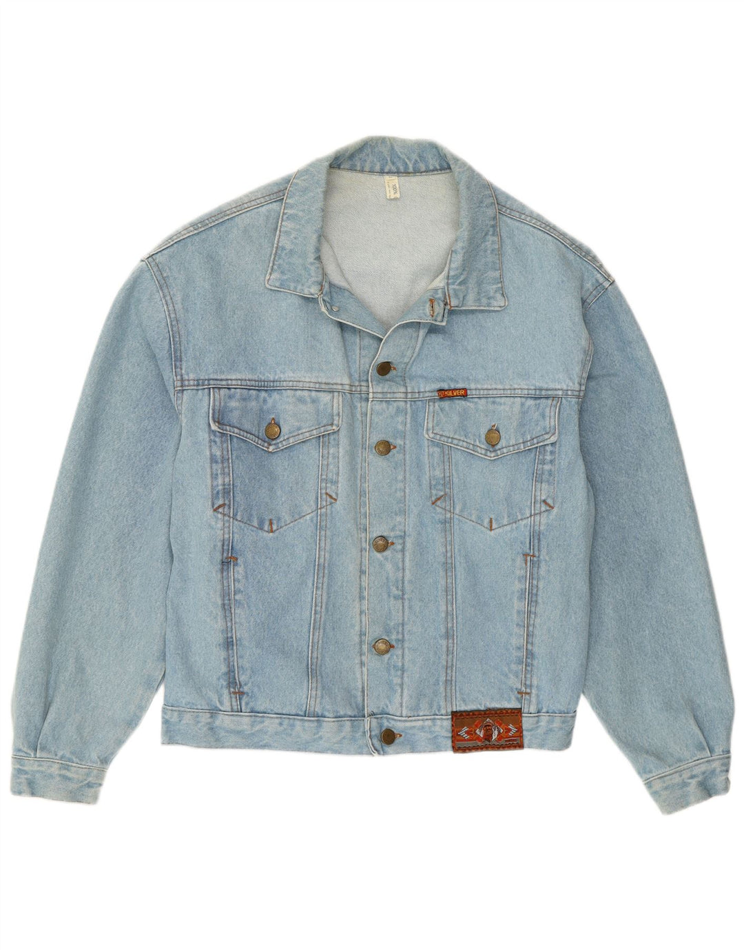 VINTAGE Denimjakke til mænd UK 38 Medium Blue Cotton