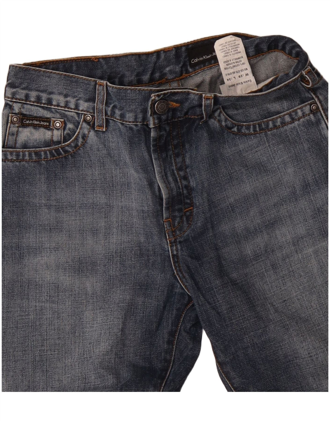 CALVIN KLEIN Herre Bootcut Jeans W29 L27 Blå Bomuld