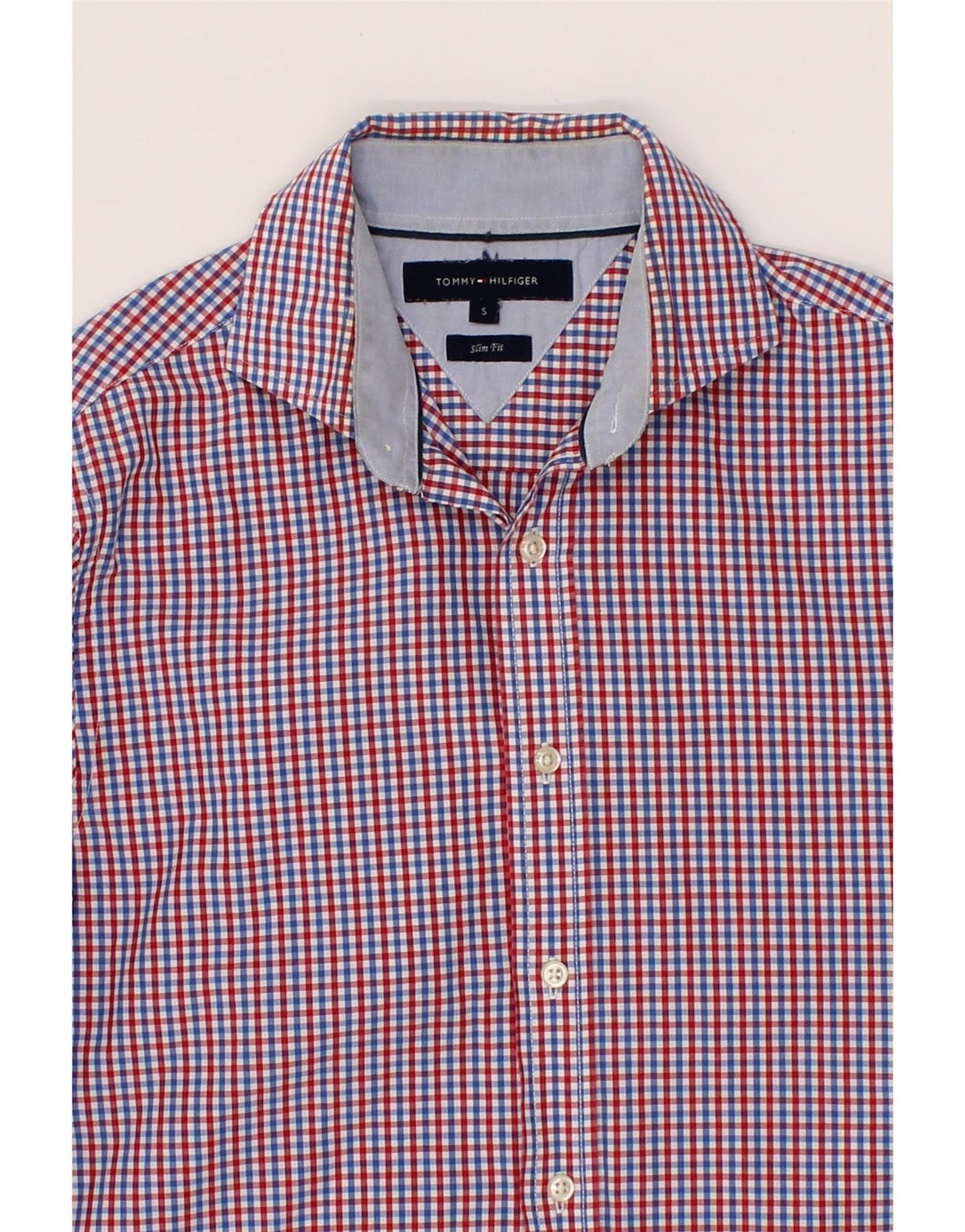 TOMMY HILFIGER Mens Slim Fit Shirt Small Multicoloured Check Vintage Tommy Hilfiger and Second-Hand Tommy Hilfiger from Messina Hembry 