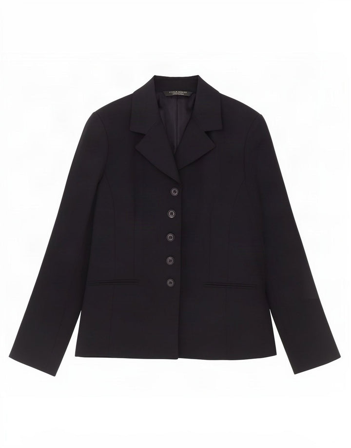 Laura Ashley Dame 5-knaps blazerjakke UK 12 Mellem marineblå uld