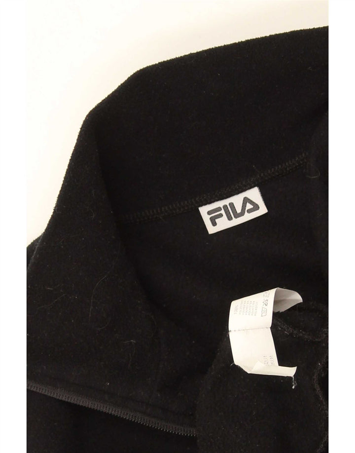 Fila fleecetrøje med lynlås til kvinder UK 16 Large Black Polyester