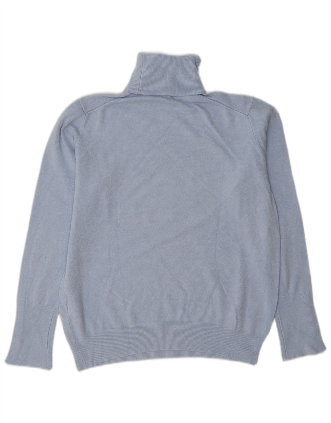 Zara Dame Roll Neck Jumper Sweater UK 14 Large Blue Viscose