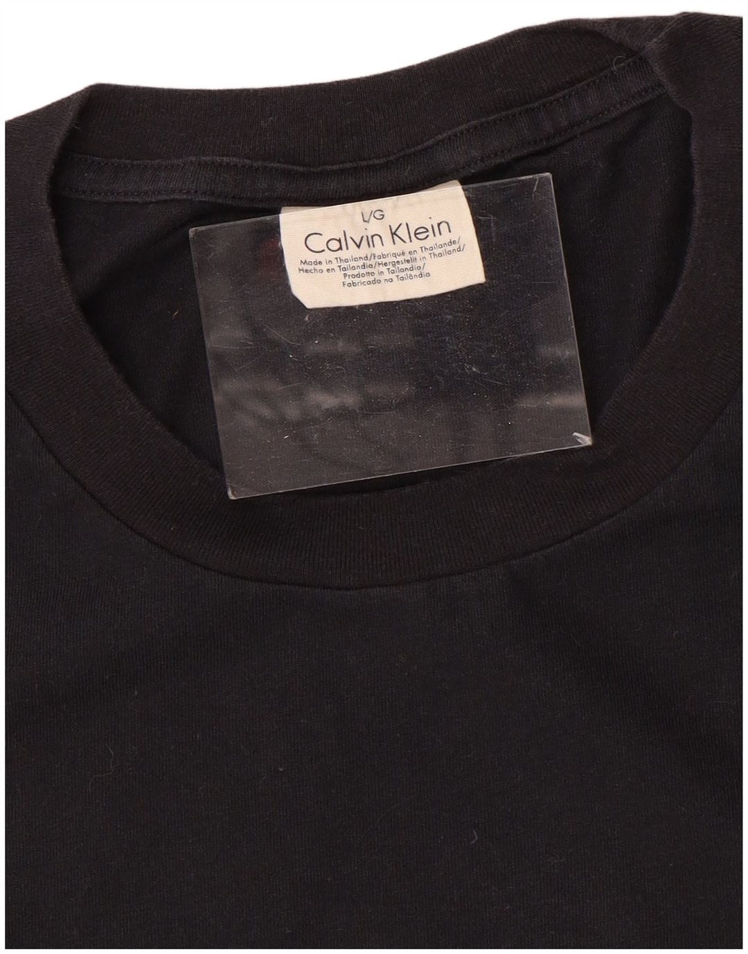 CALVIN KLEIN Herre T-Shirt Top Stor Sort Bomuld