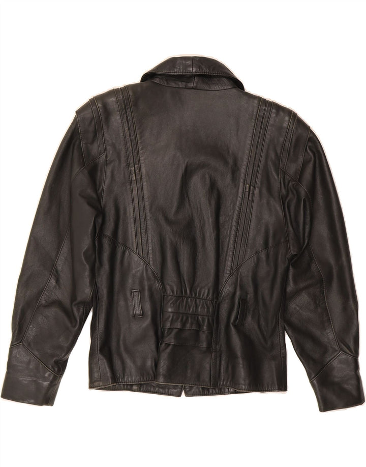 VINTAGE Womens Leather Jacket EU 36 Small Black Leather Vintage Vintage and Second-Hand Vintage from Messina Hembry 