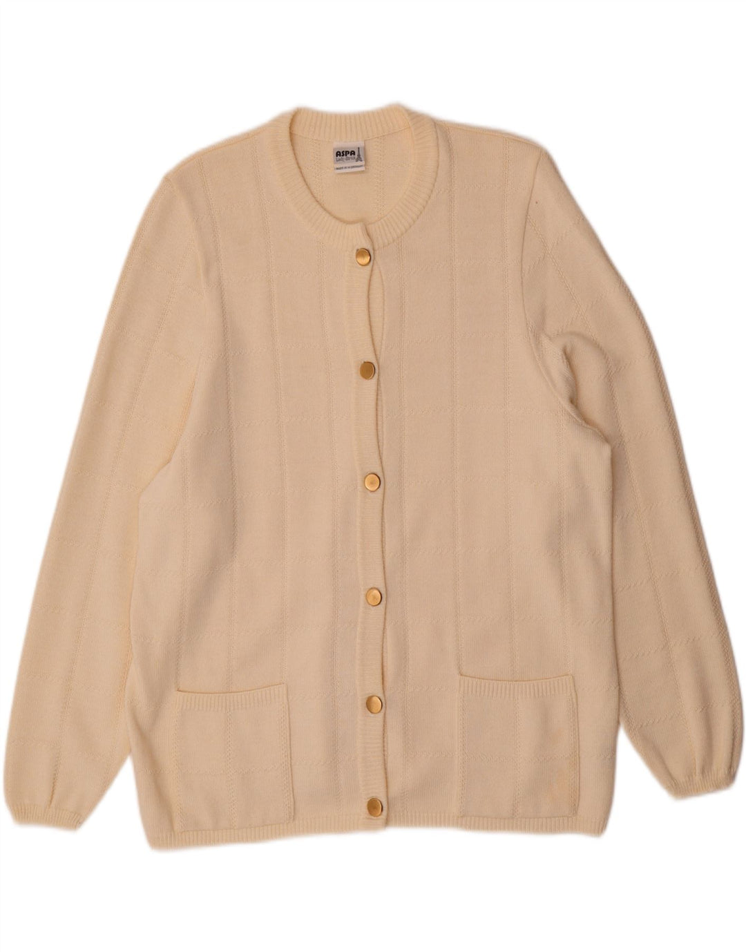 Aspa Dame Cardigan Sweater EU 48 2XL Beige Polyacryl