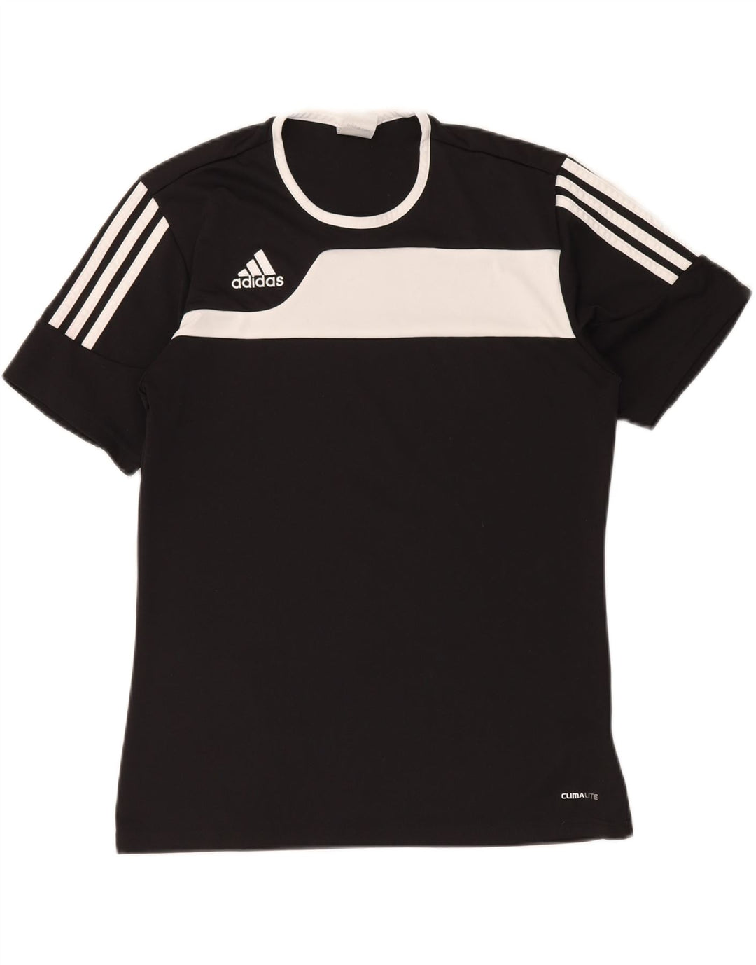 ADIDAS Herre Climalite T-Shirt Top Lille Sort Colourblock Polyester