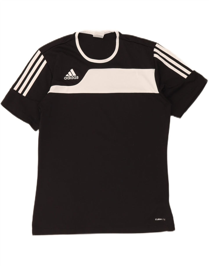 ADIDAS Herre Climalite T-Shirt Top Lille Sort Colourblock Polyester
