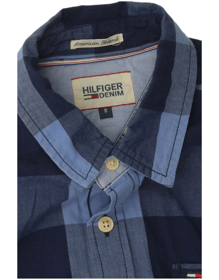Tommy Hilfiger herreskjorte lille marineblå ternet bomuld