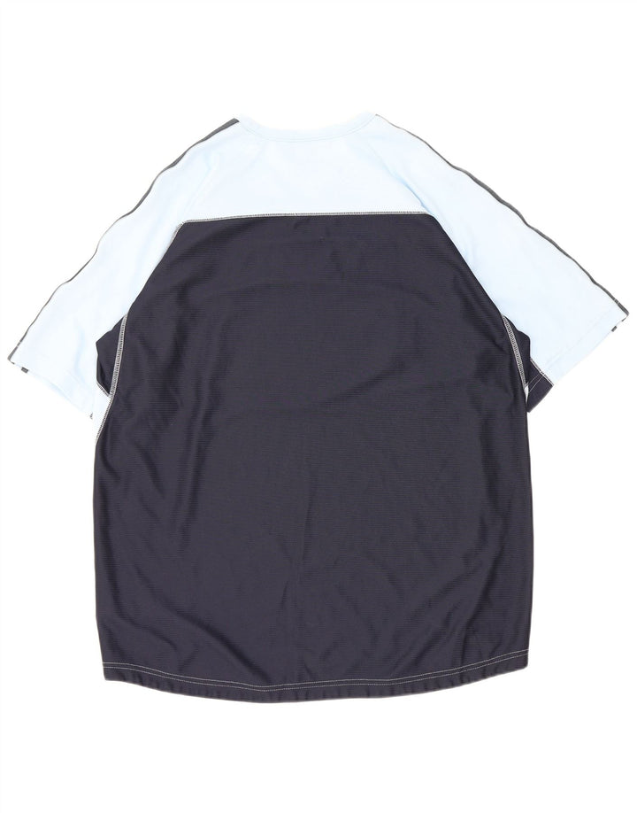 ADIDAS Herre Climacool T-Shirt Top Stor Marineblå Colourblock Polyester