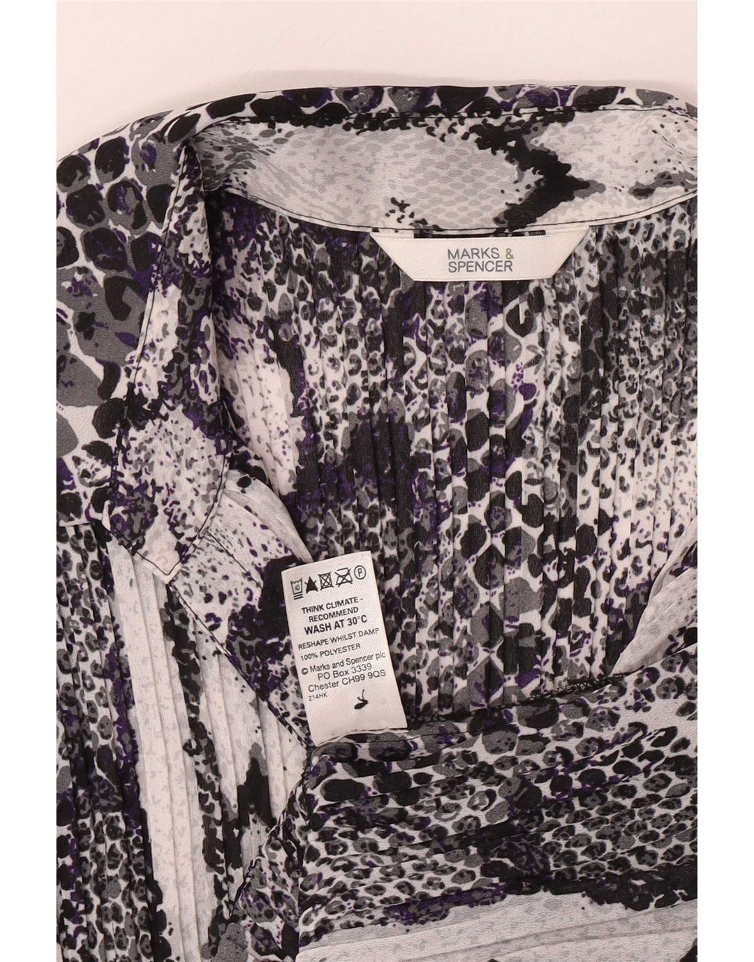 Marks & Spencer Dame Langærmet Bluse Top UK 8 Lille Lilla