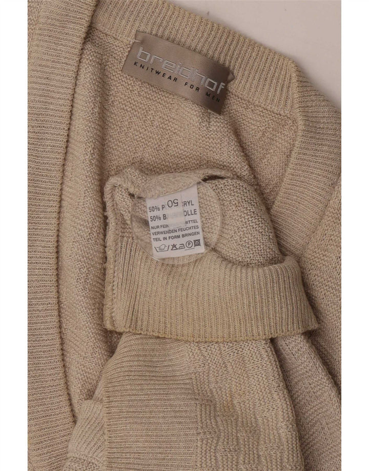 Breidhof Herre ærmeløs cardigan sweater IT 50 Medium Beige Polyacryl