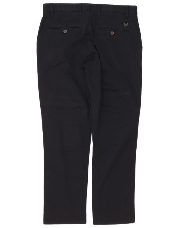 Crew Clothing Herre Lige Chino Bukser W34 L30 Sort Bomuld