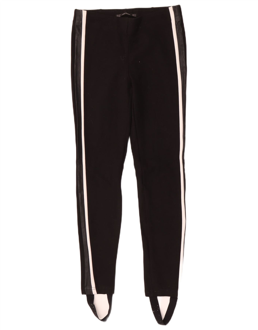 Zara Dame Trafaluc Stirrup Leggings UK 12 Medium Black Viscose