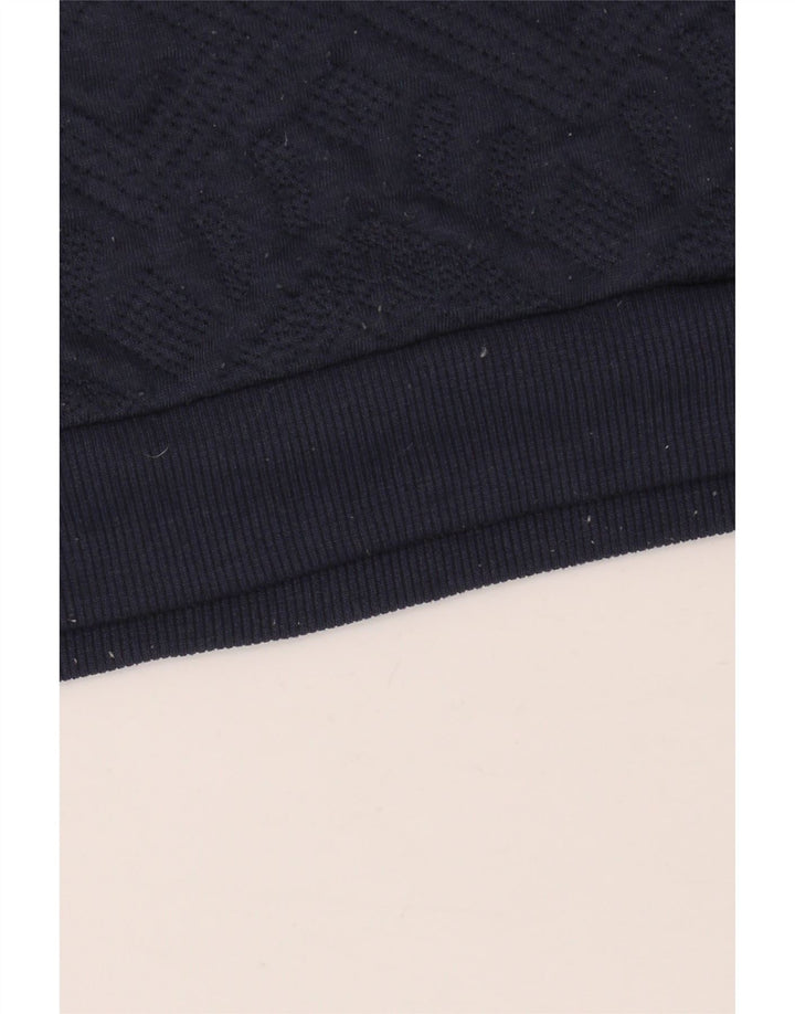 Zara Herre Sweatshirt Jumper Small Navy Blue Argyle/Diamond