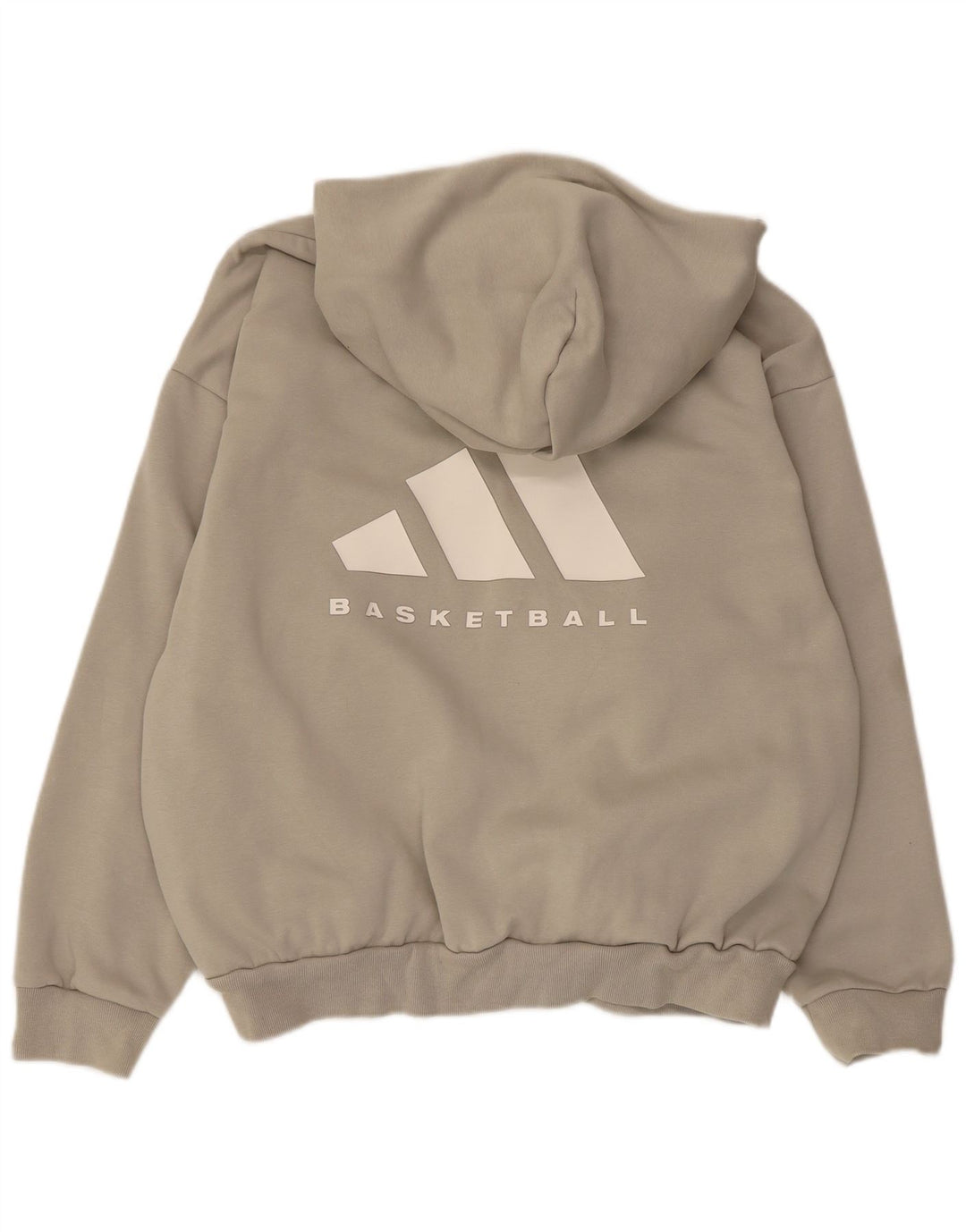 Adidas Herre Grafisk Oversized Hoodie Jumper Small Beige