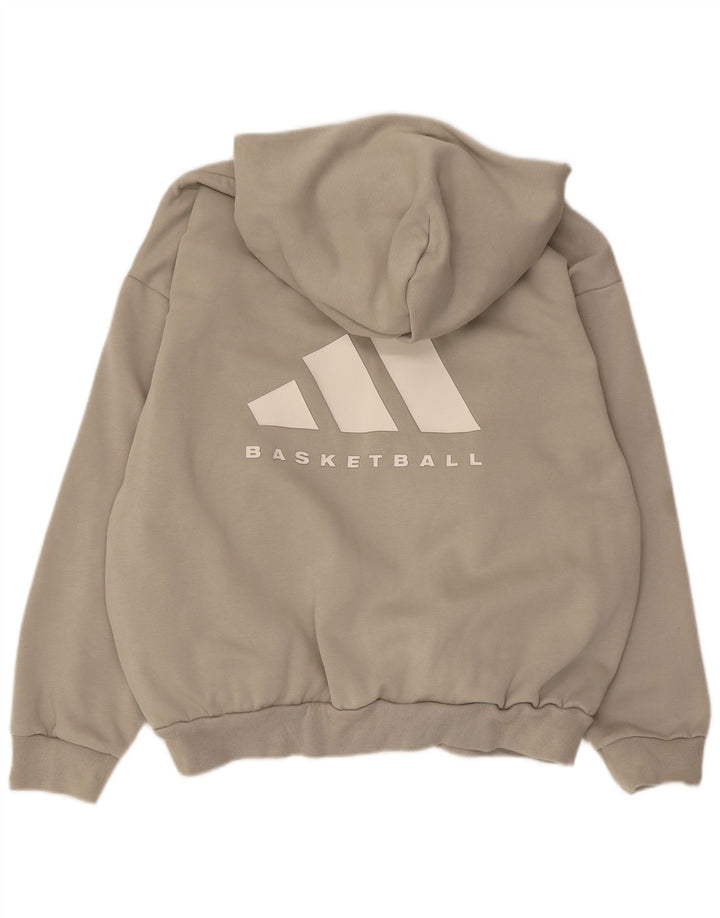 Adidas Herre Grafisk Oversized Hoodie Jumper Small Beige