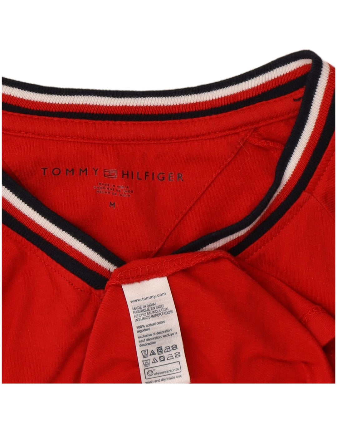 Tommy Hilfiger Herre T-Shirt Top Medium Rød Bomuld