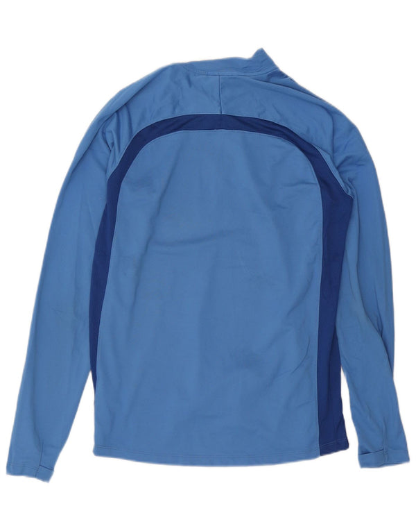 Nike Herre Dri Fit Pullover med lynlås-hals Træningsdragt Top Medium Blue Colourblock