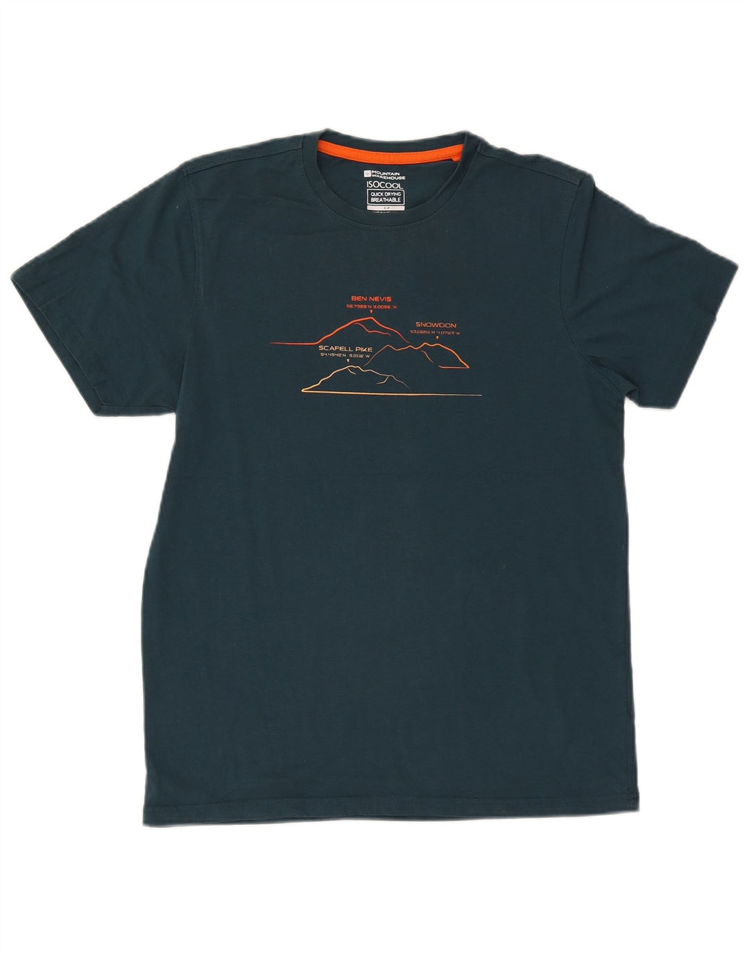 Mountain Warehouse Herre IsoCool Grafisk T-Shirt Top Lille Grøn Bomuld