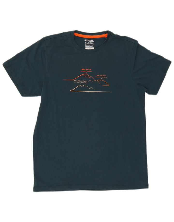 Mountain Warehouse Herre IsoCool Grafisk T-Shirt Top Lille Grøn Bomuld