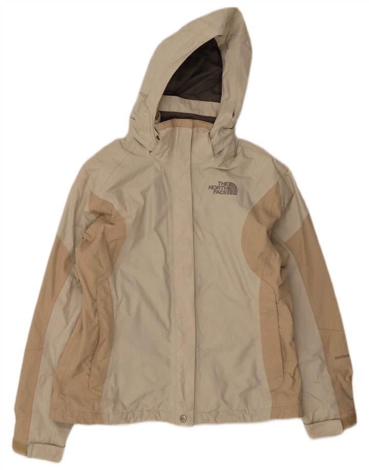 The North Face Regnjakke med hætte til kvinder UK 10 Small Beige Colourblock