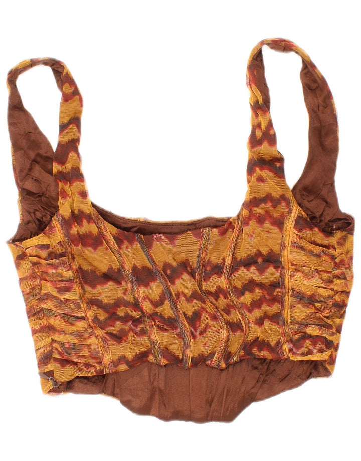Zara Dame Crop Top Medium Brun Viscose Bohemian