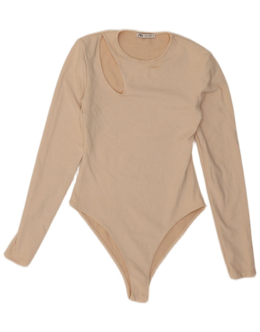 Zara langærmet bodysuit til kvinder UK 12 Medium Beige
