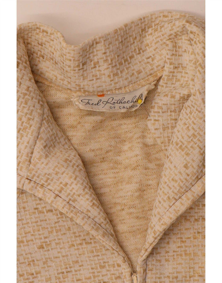Vintage Dame Shift Dress UK 14 Medium Beige Flecked