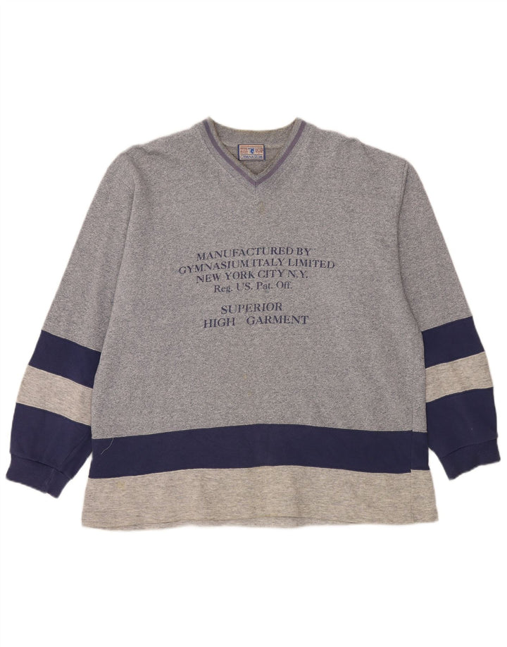 Gymnasium Herre Grafisk Sweatshirt Jumper Large Blue Colourblock