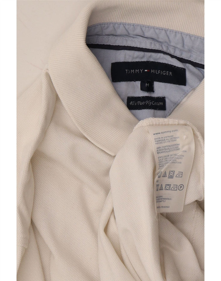 TOMMY HILFIGER Mens Polo Shirt Medium White Cotton Vintage Tommy Hilfiger and Second-Hand Tommy Hilfiger from Messina Hembry 