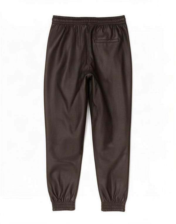 Zara Joggers i imiteret læder Medium W28 L26 Sort polyester