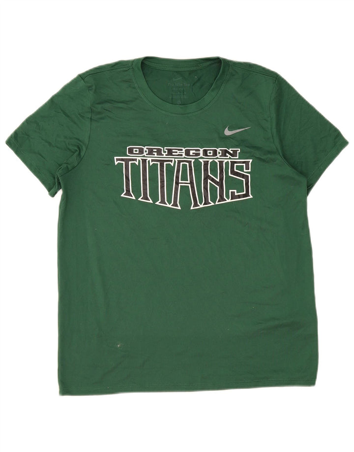 Nike Herre Dri Fit grafisk T-shirt top mellemgrøn polyester
