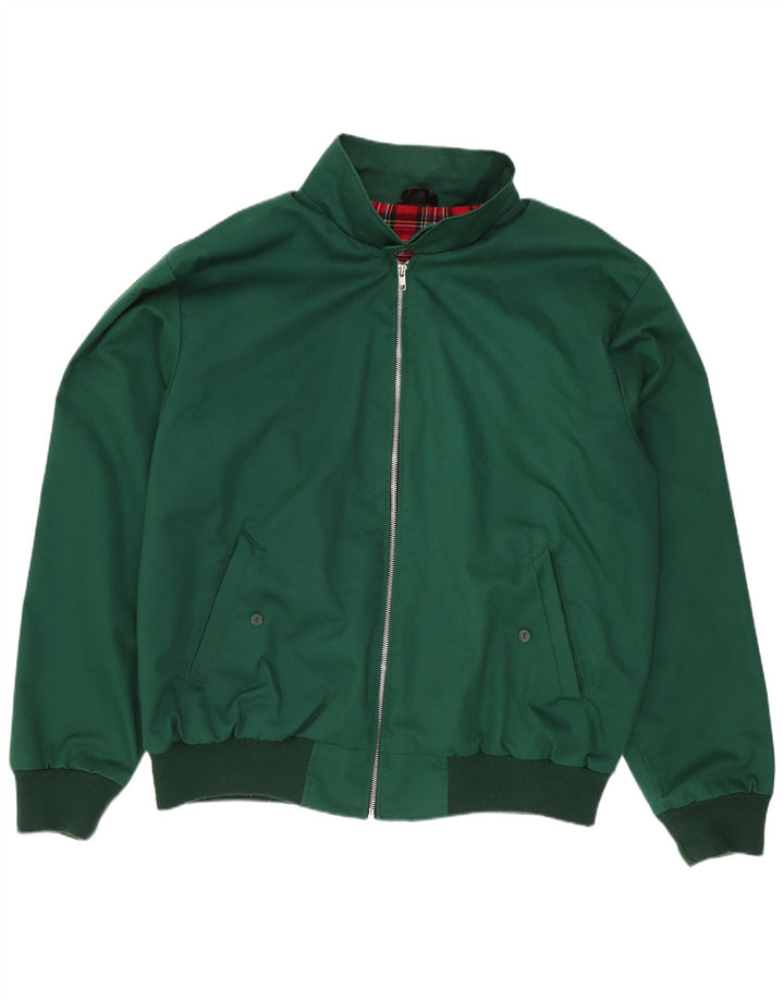 Vintage Bomberjakke til mænd UK 40 Large Green Polyester Retro