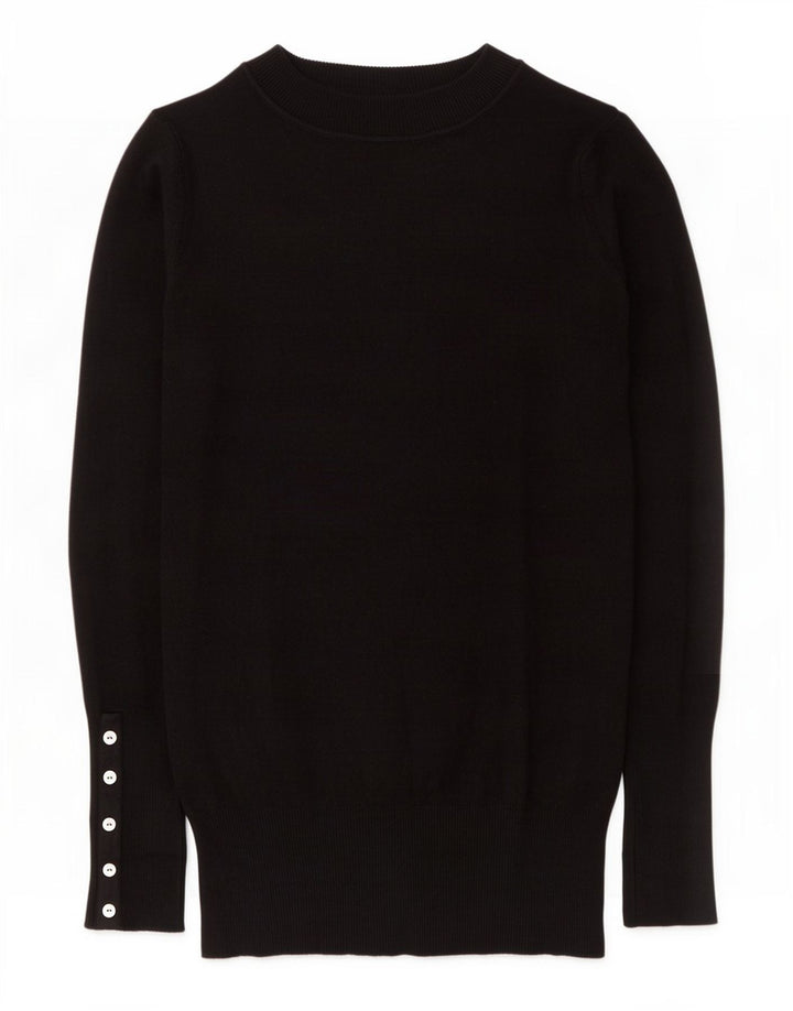 Zara Dame Turtle Neck Jumper Sweater UK 8 Small Black Rayon