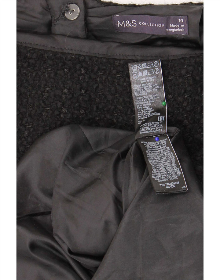 Marks & Spencer Mininederdel til kvinder UK 14 Medium W32 Sort Akryl