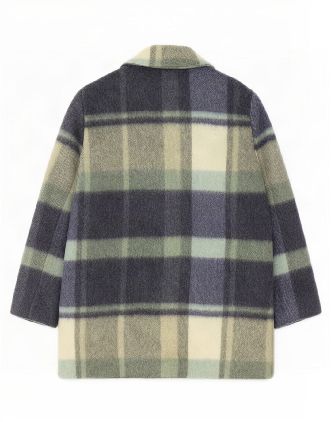 Benetton Womens Oversized Open Overcoat UK 10 Small Multicolored Check