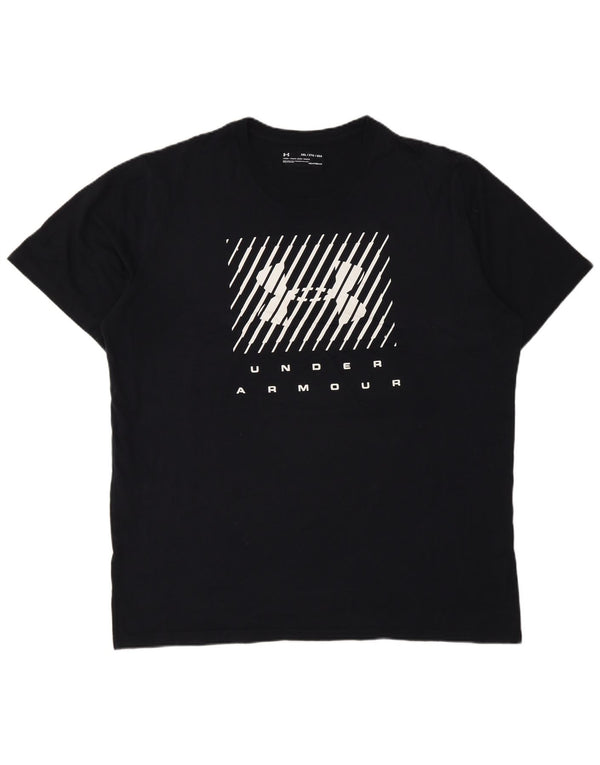 Under Armour Herre Heat Gear Grafisk T-Shirt Top 2XL Navy Blue
