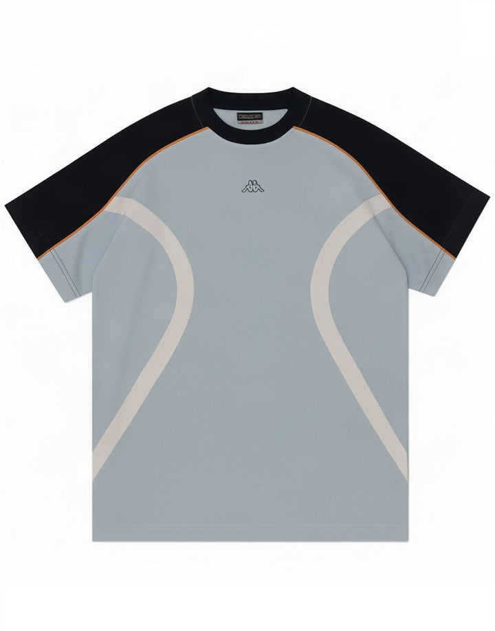Kappa Herre T-Shirt Top Lille Blå Colourblock Polyester