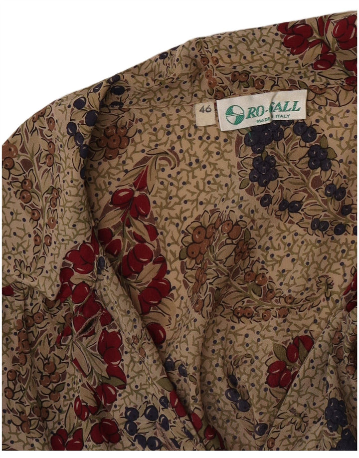 Vintage dameskjorte bluse IT 46 Large Beige Floral