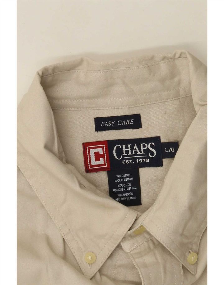 Chaps Herre Easy Care skjorte Stor beige bomuld