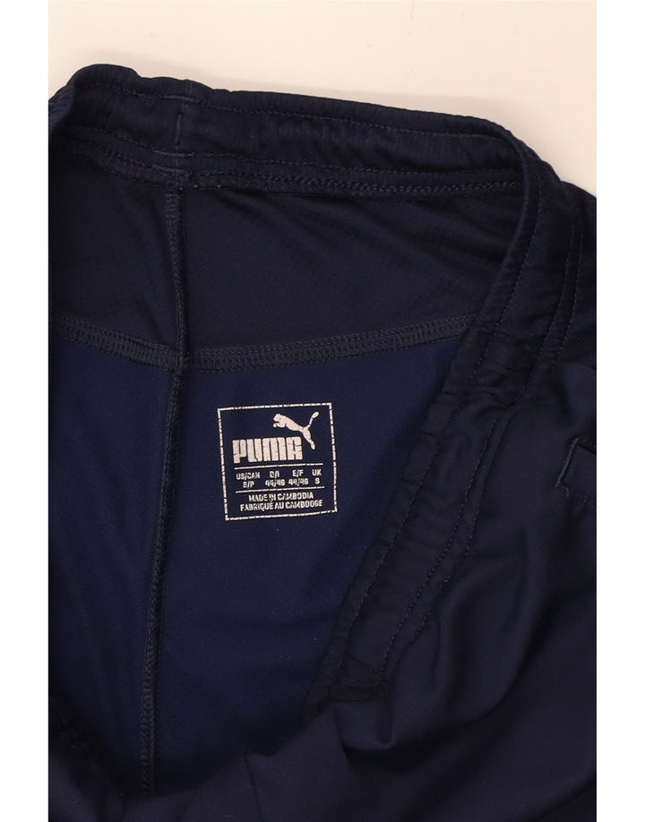 PUMA Mens Graphic Tracksuit Trousers Small  Navy Blue Polyester Vintage Puma and Second-Hand Puma from Messina Hembry 