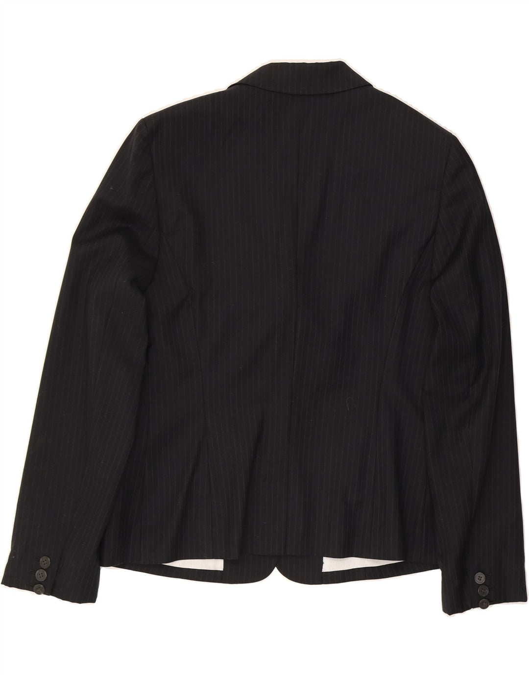 BENETTON Womens 3 Button Blazer Jacket UK 14 Medium Black Pinstripe Vintage Benetton and Second-Hand Benetton from Messina Hembry 