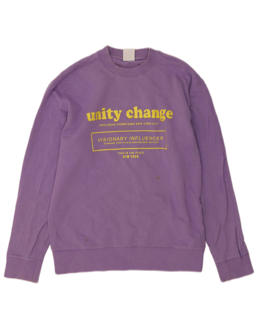 Zara Herre Grafisk Sweatshirt Jumper Lille Lilla Bomuld