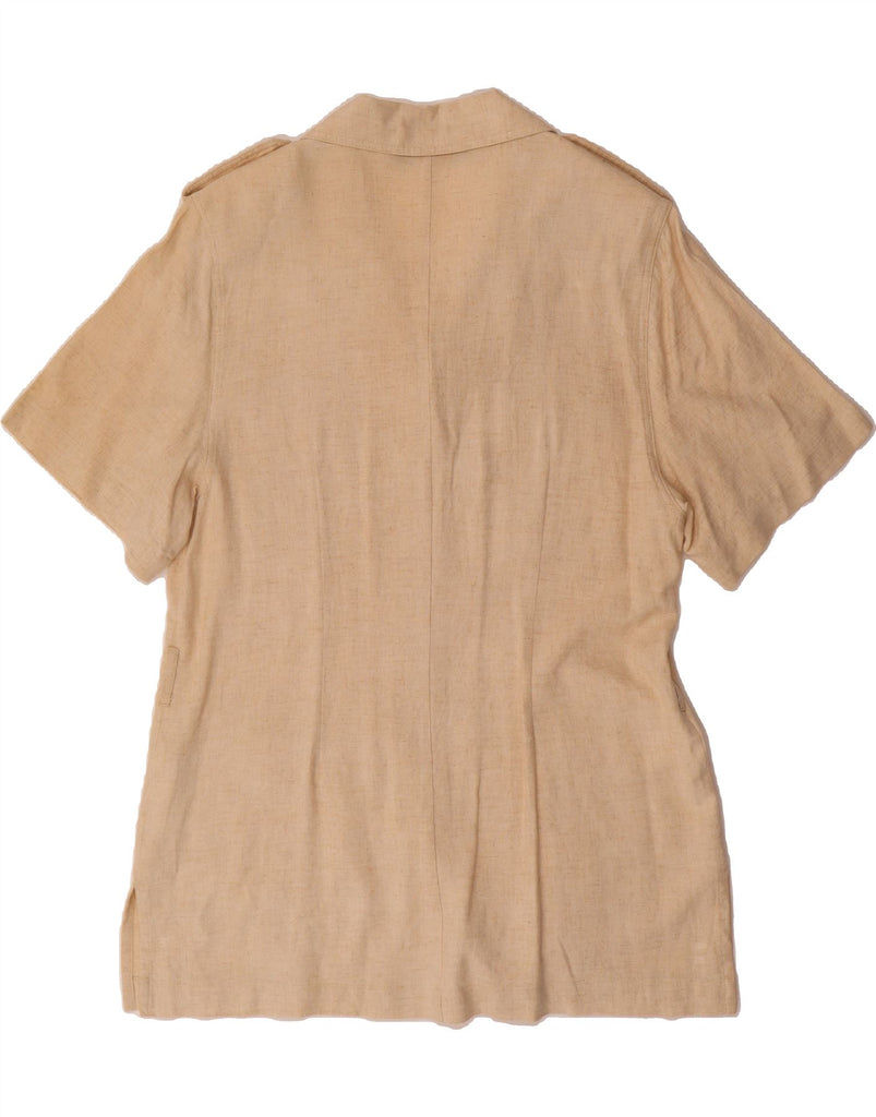 CAMEL Womens Short Sleeve Military Shirt IT 44 Medium Beige Viscose Vintage Camel and Second-Hand Camel from Messina Hembry 