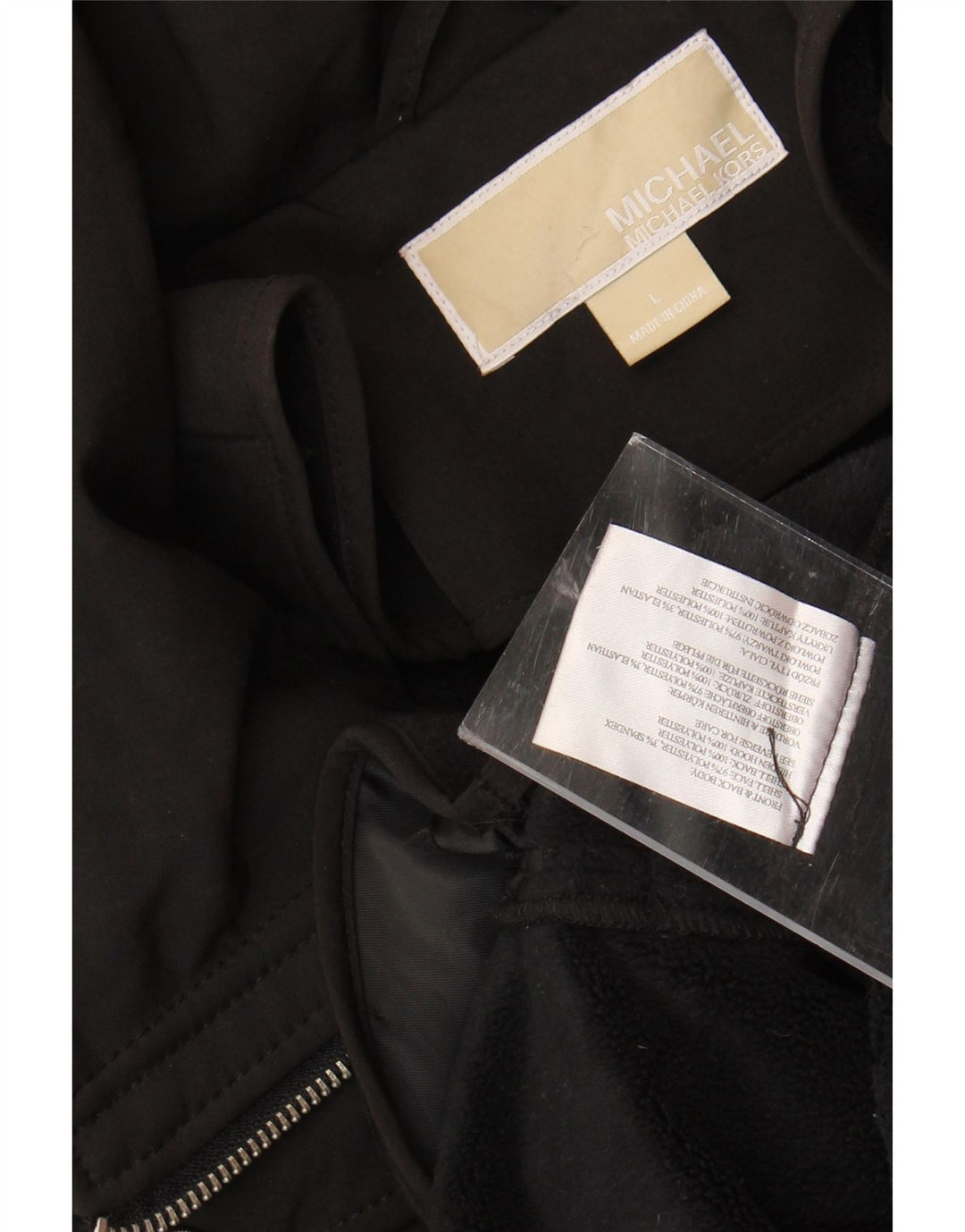 MICHAEL KORS Kvinder Utility Jacket UK 14 Large Black Polyester