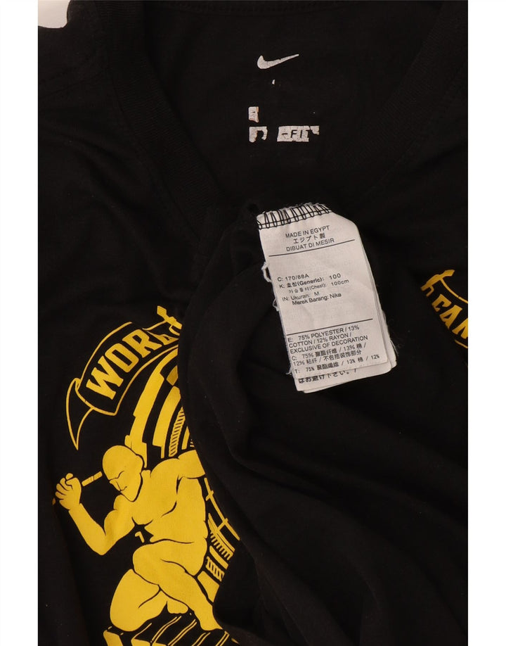 Nike Grafisk T-Shirt Top UK 14 Medium Sort Polyester