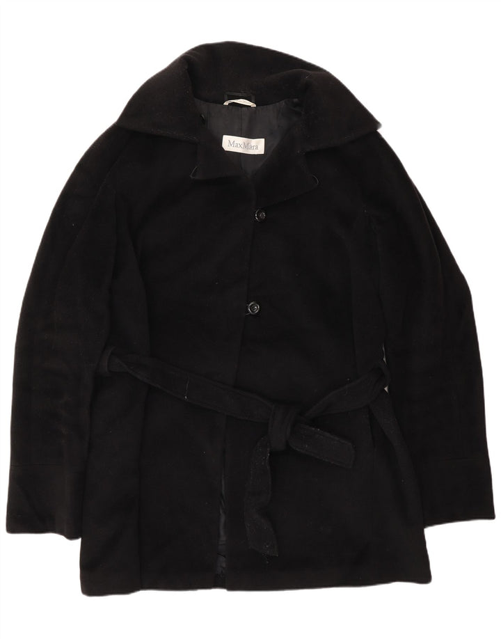 MAX MARA Overfrakke til kvinder UK 8 Small Black Uld Classic