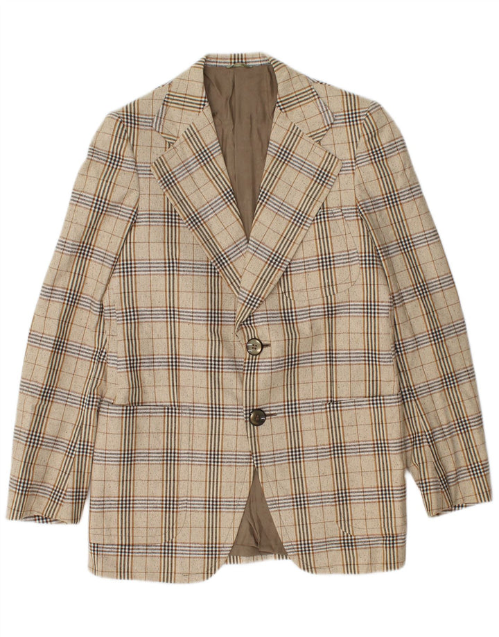 Vintage herre 2-knaps blazerjakke IT 46 Lille beige plaid
