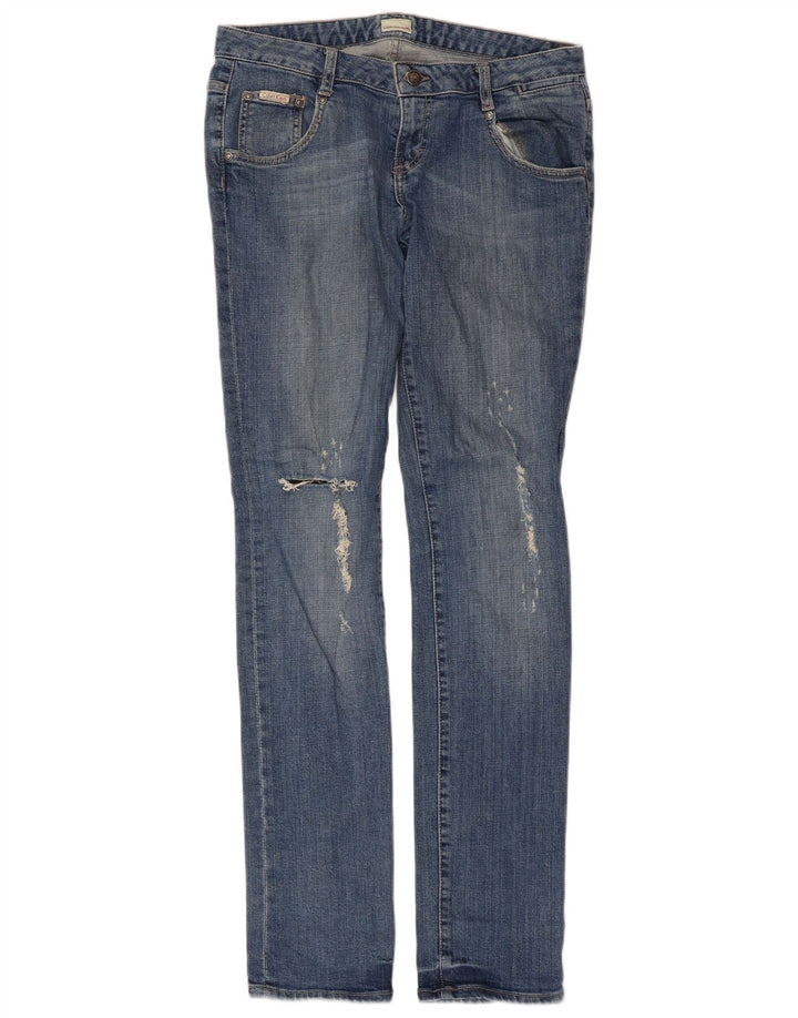 Calvin Klein Dame Distressed Slim Jeans W30 L33 Blå Bomuld