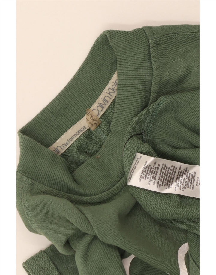 Calvin Klein Dame Oversized Grafisk Sweatshirt Jumper UK 10 Lille Grøn